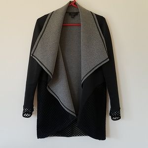 Alala grey and black open cardigan with netting